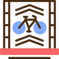 Bicycle lane Color Filled Icon vector