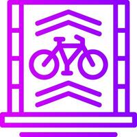 Bicycle lane Linear Gradient Icon vector