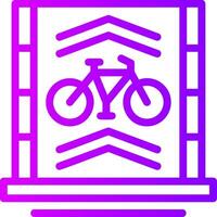 Bicycle lane Linear Gradient Icon vector