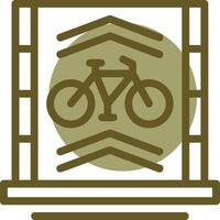 Bicycle lane Linear Circle Icon vector