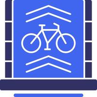 Bicycle lane Solid Two Color Icon vector