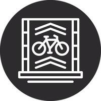 bicicleta carril invertido icono vector