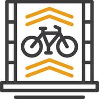 Bicycle lane Glyph Two Color Icon vector