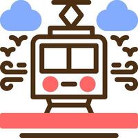 Streetcar tracks Color Filled Icon vector