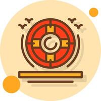 Lifebuoy Filled Shadow Circle Icon vector