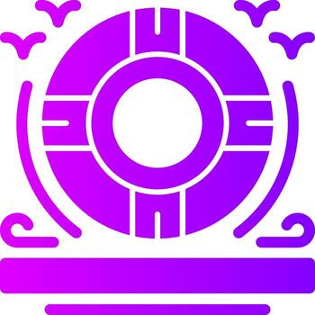 flotación anillo sólido multi degradado icono vector
