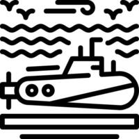 icono de línea submarina vector