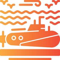 Submarine Solid Multi Gradient Icon vector
