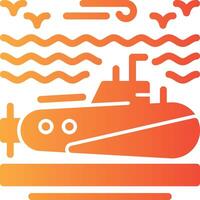 submarino sólido multi degradado icono vector