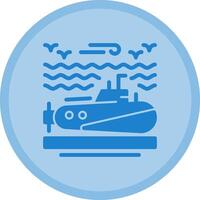 Submarine Multicolor Circle Icon vector