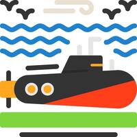 icono plano submarino vector