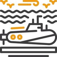 Submarine Line Circle Icon vector