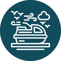 Jet ski Outline Circle Icon vector