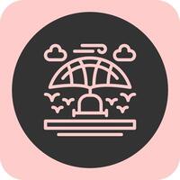 Hang glider Linear Round Icon vector