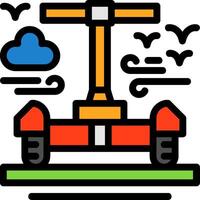 segway línea lleno icono vector