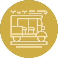 Rickshaw Line Multi color Icon vector