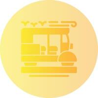 Rickshaw Gradient Circle Icon vector