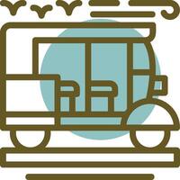 Rickshaw Linear Circle Icon vector