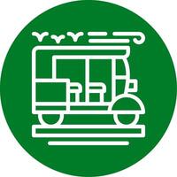 Rickshaw Outline Circle Icon vector