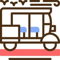 Rickshaw Color Filled Icon vector