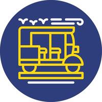 Rickshaw Dual Line Circle Icon vector