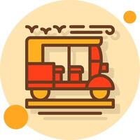 Rickshaw Filled Shadow Circle Icon vector