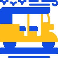 Rickshaw Flat Two Color Icon vector