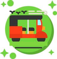 Rickshaw Tailed Color Icon vector