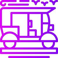 Tuk-tuk Linear Gradient Icon vector