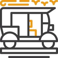 Tuk-tuk Line Circle Icon vector