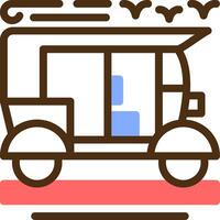 Tuk-tuk Color Filled Icon vector