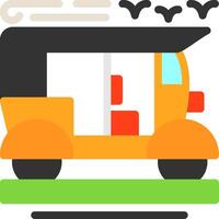 tuk-tuk plano icono vector