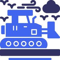 Bulldozer Solid Two Color Icon vector