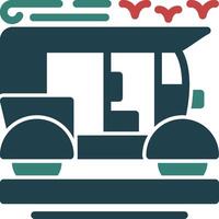 Tuk-tuk Glyph Two Color Icon vector