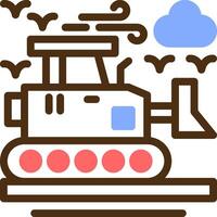 Bulldozer Color Filled Icon vector