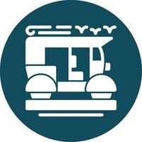 Tuk-tuk Glyph Circle Icon vector