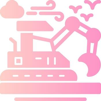 Excavator Solid Multi Gradient Icon vector