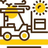 Forklift Yellow Lieanr Circle Icon vector