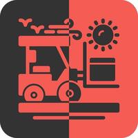 Forklift Red Inverse Icon vector