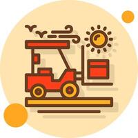 Forklift Filled Shadow Circle Icon vector