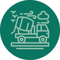 Cement truck Line Multi color Icon vector