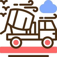 Cement truck Color Filled Icon vector