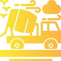 Cement truck Solid Multi Gradient Icon vector