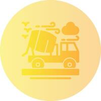 Cement truck Gradient Circle Icon vector