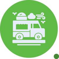 Ice cream truck Glyph Shadow Icon vector