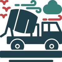 Cement truck Glyph Two Color Icon vector