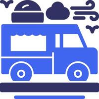 Ice cream truck Solid Two Color Icon vector