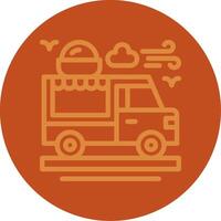 Ice cream truck Line Multi color Icon vector