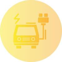 Electric vehicle charging station Gradient Circle Icon vector