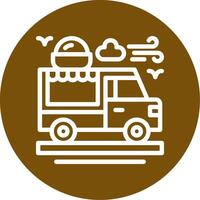 Ice cream truck Outline Circle Icon vector